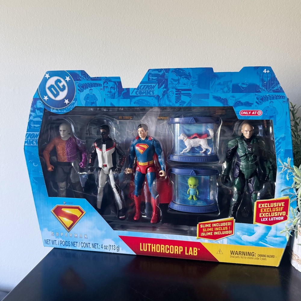 DC Superman Luthorcorp Lab Action Figure Set Lex Luthor Krypto Slime NEW Gift
